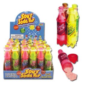 Kidsmania Sour Soda Pop Candy Powder Bottle Cola 4 Flavor 12ct